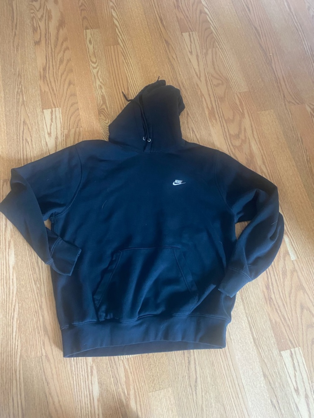 Nike Black Hoodie with White Swoosh Logo